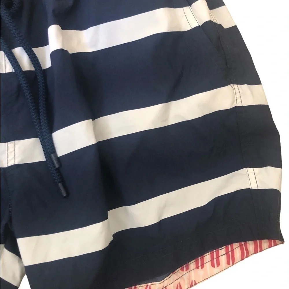 The Rocks Push Balmoral Mid Length Navy Stripe Board Shorts Sz 36 Beach To Bar